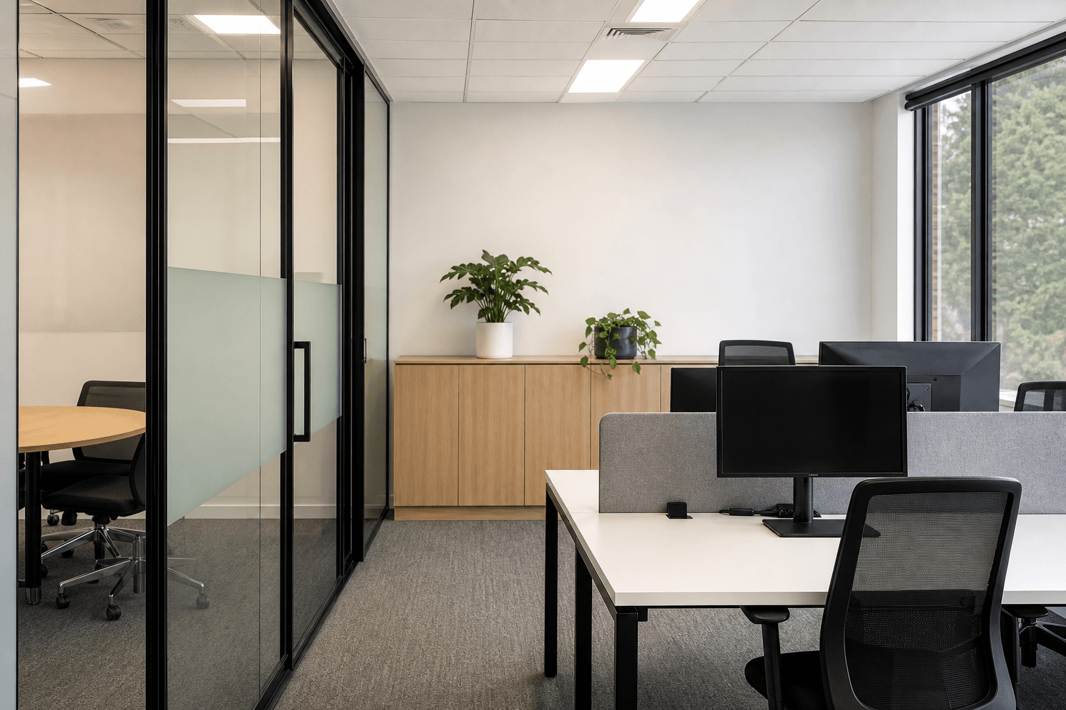 Clean commercial office ready for staff and clients